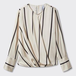 NWT Mango Rayada Stripe Satin Blouse